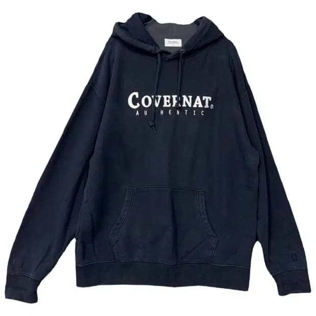 커버낫 로고 네이비 후드티 L