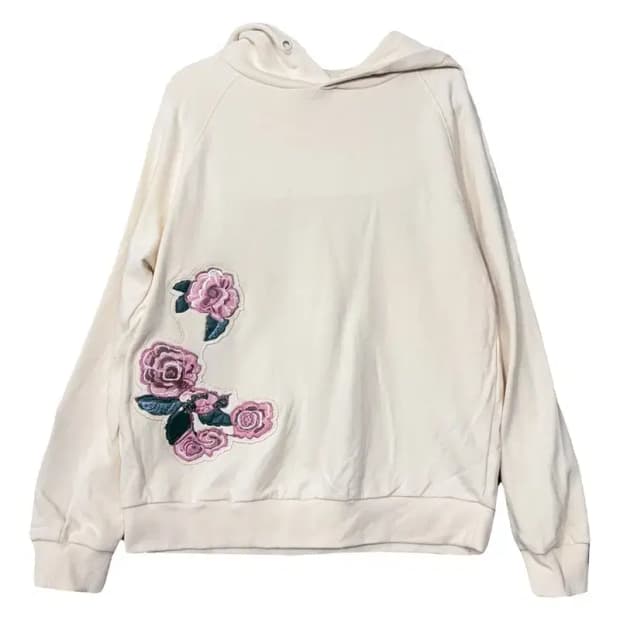 시에로 크림 꽃자수 후드티 0(XS)