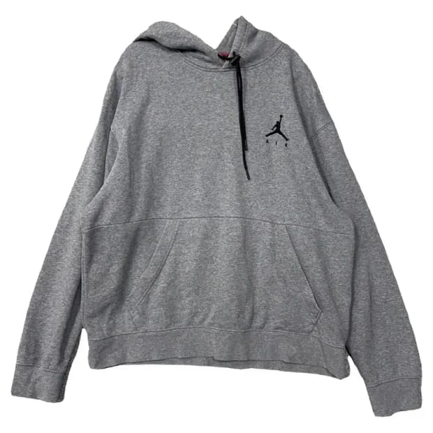 조던 라이트 그레이 로고 후드티 L