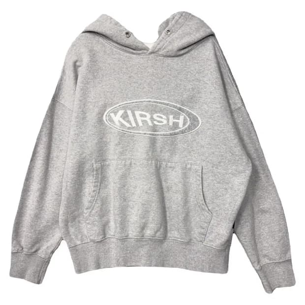 키르시 로고 라이트 그레이 후드티 1