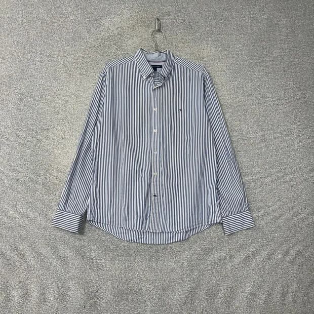 타미힐피거 스트라이프 로고 셔츠 M