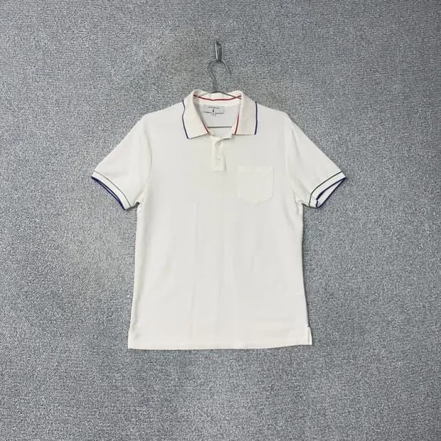 커스텀멜로우 화이트 반팔 카라티 100