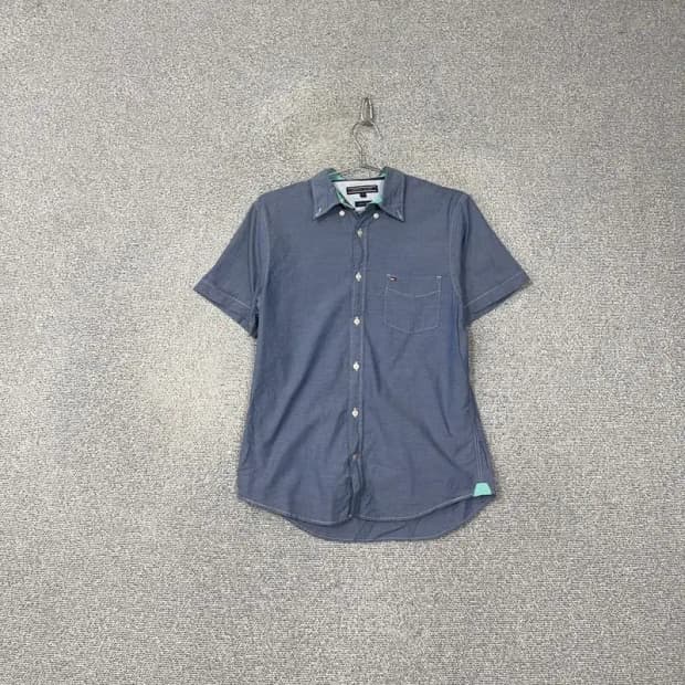 타미힐피거 로고 캐주얼 반팔 셔츠 S