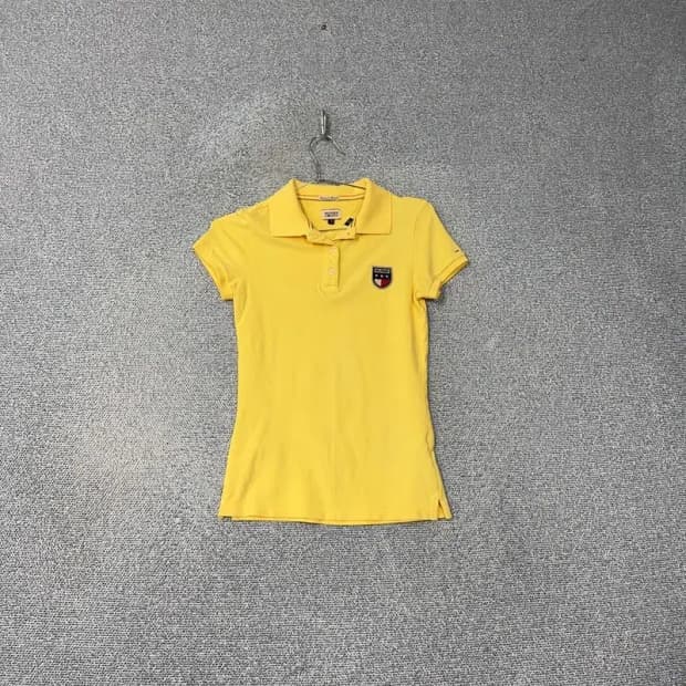 타미힐피거 빈티지 로고 옐로우 반팔 카라티 S