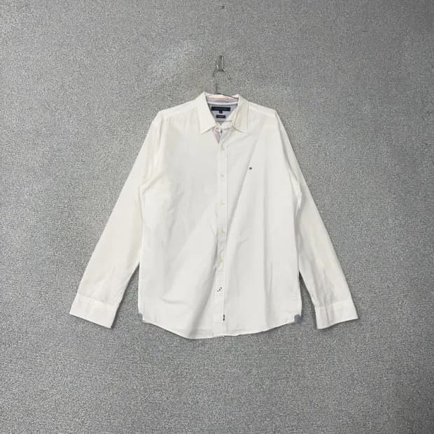 타미힐피거 로고 화이트 셔츠 L
