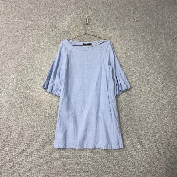 자라 라이트블루 린넨 원피스 L