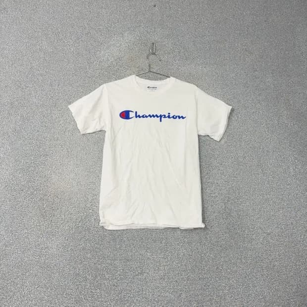 챔피온 로고 화이트 반팔티 S