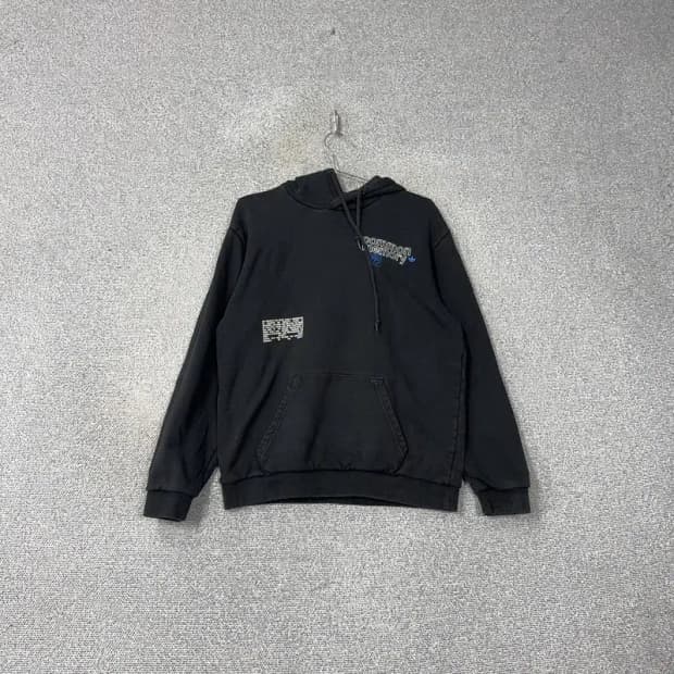 아디다스 빈티지 로고 오버핏 후드티 M