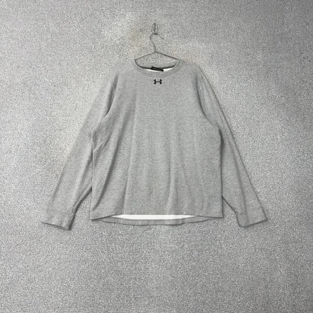 언더아머 센터로고 캐주얼 그레이 긴팔티 L