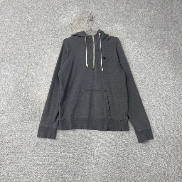 나이키 캐주얼 로고 그레이 오버핏 후드티 M