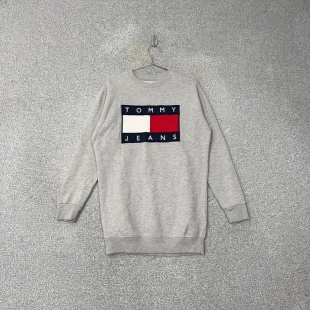 타미 진스 빅로고 프린팅 원피스 맨투맨 XS