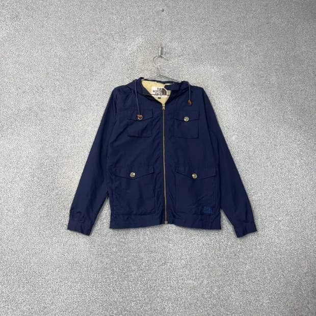 노스페이스 화이트라벨 여성 쿼드포켓 네이비 바람막이 윈드자켓 M