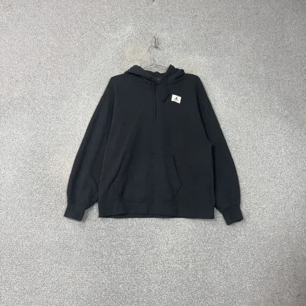 조던 박스 프린팅 로고 블랙 오버핏 후드티 M