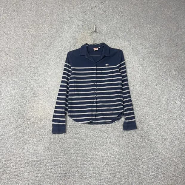 라코스테 스트라이프 코튼 네이비 셔츠 XS