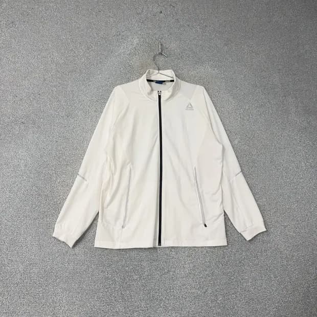 리복 로고 화이트 기능성 집업 저지 2XL