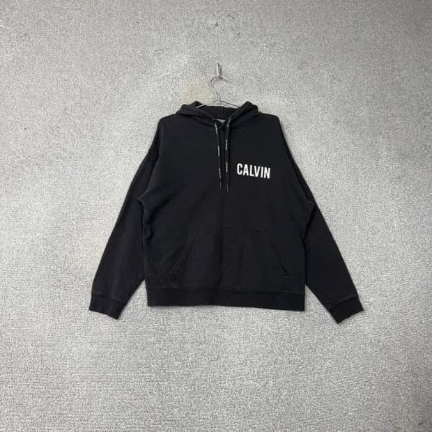 캘빈클라인 로고 캐주얼 블랙 후드티 M