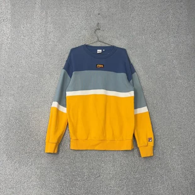 휠라 로고 스트라이프 올드스쿨 맨투맨 L