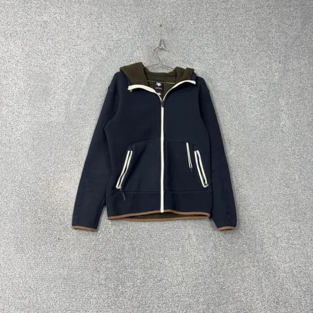 데상트 기모 네이비 후드집업 100