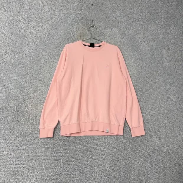 캉골 캐주얼 로고 연핑크 오버핏 맨투맨 XL