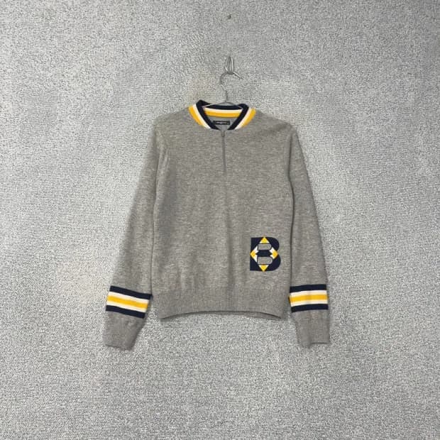 빈폴 골프 캐시미어 그레이 방풍 니트 100