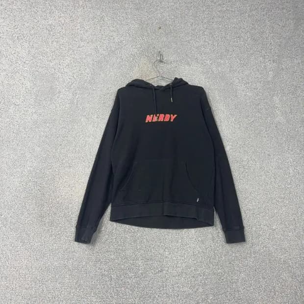 널디 로고 프린팅 블랙 후드티 S