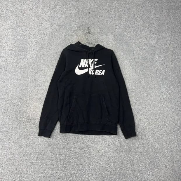 나이키 코리안 프린팅 블랙 후드티 L