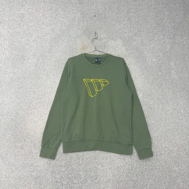 아디다스 프린팅 카키 빈티지 맨투맨 XL