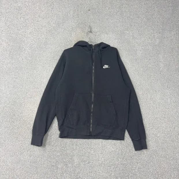 나이키 로고 스우시 블랙 후드집업 M
