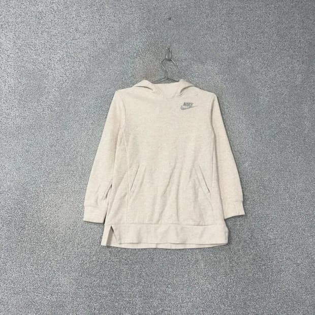 나이키 크림 오트밀 로고 캐주얼 여성 후드티 M