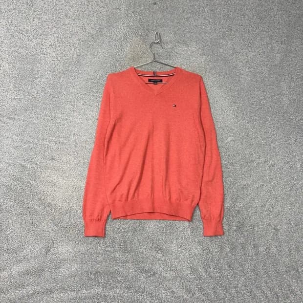 타미힐피거 브이넥 코랄 니트 XS
