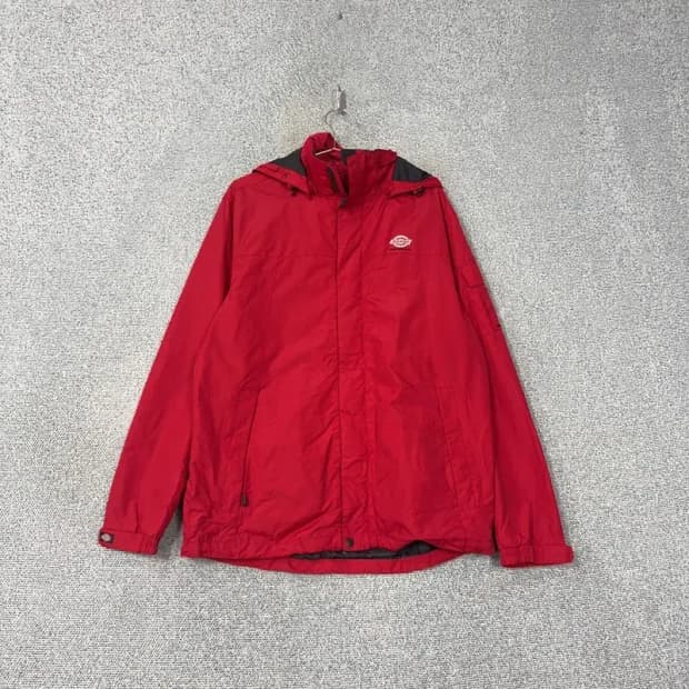 디키즈 로고 레드 바람막이 XL