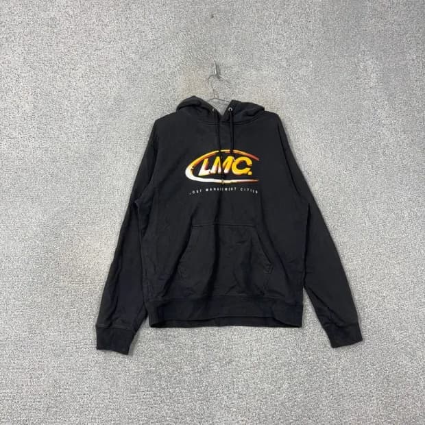 LMC 로고 프린팅 블랙 후드티 L