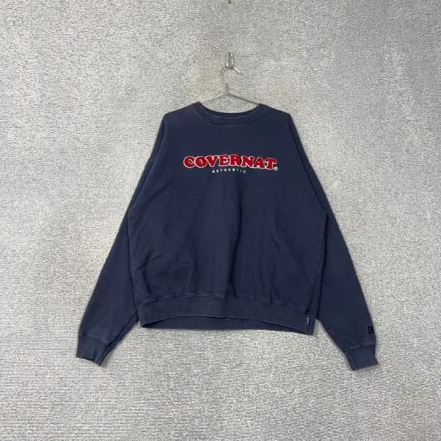 커버낫 로고 자수 네이비 맨투맨 L