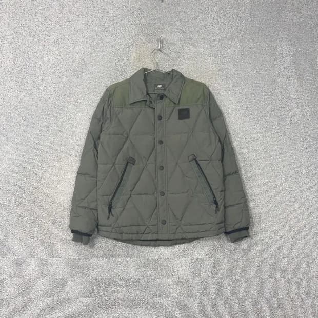 뉴발란스 카키 큐브 퀄팅 버튼 캐주얼 점퍼 90