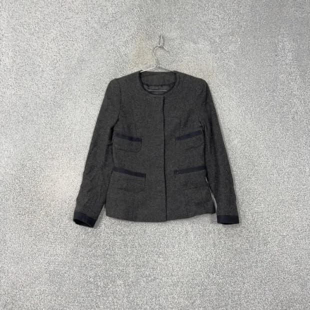 한섬 시스템 포켓 그레이 울 자켓 S