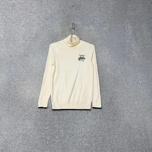 아디다스 골프 로고 화이트 폴라 니트 M