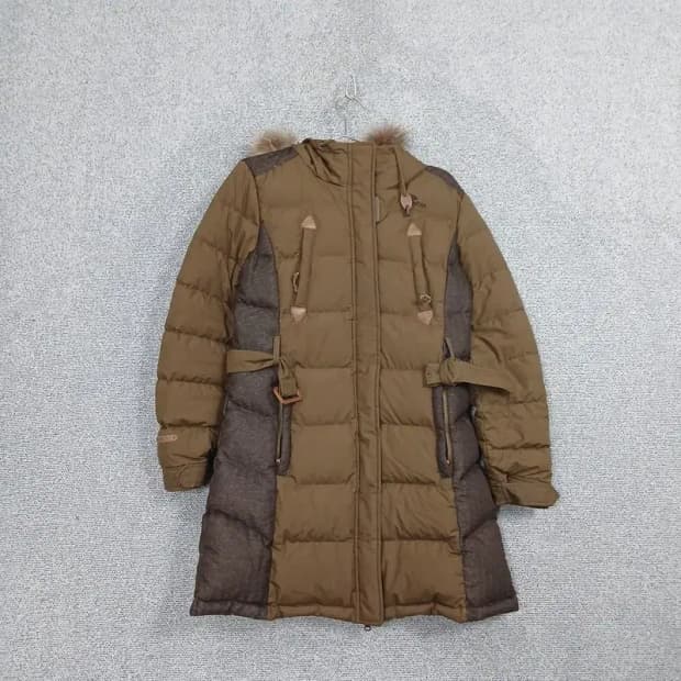 네파 브라운 로고 덕다운 오리털 패딩 점퍼 100