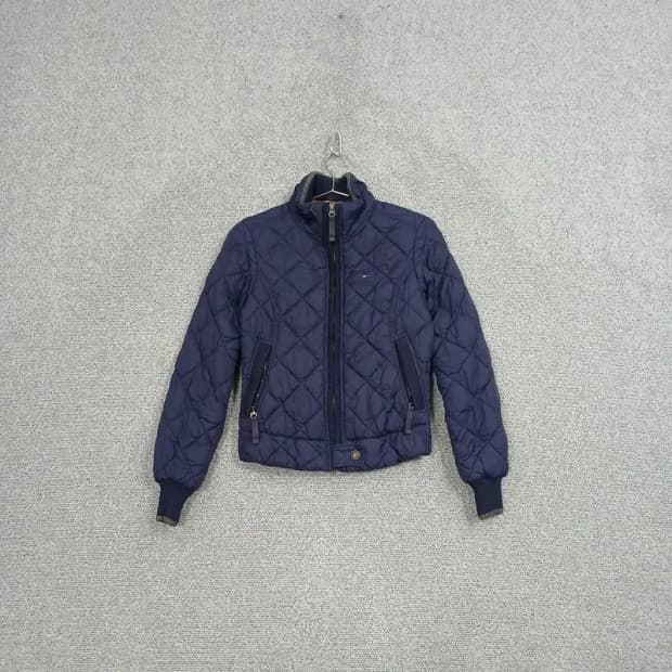 타미힐피거 네이비 로고 퀄팅 누빔 점퍼 자켓 XS