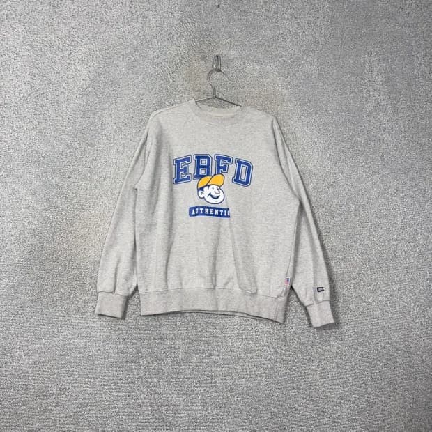 이벳필드 프린팅 라이트 그레이 맨투맨 M