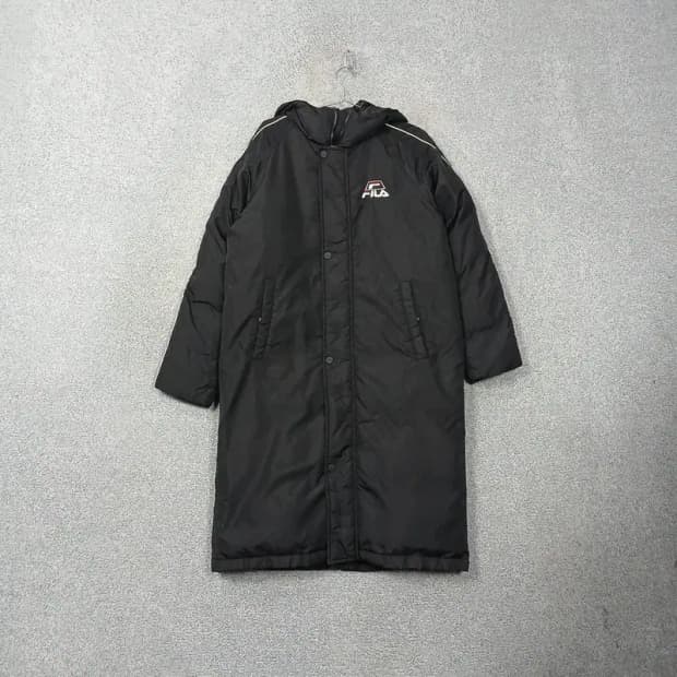 휠라 로고 프린팅 롱패딩 L