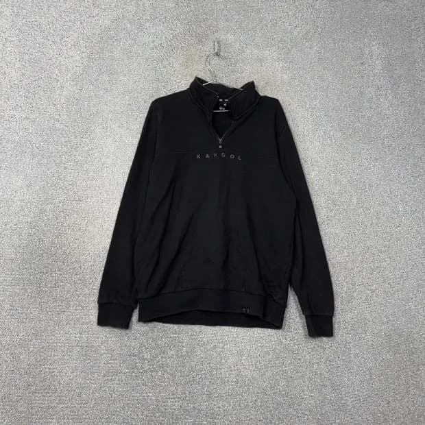 캉골 로고 반집업 블랙 맨투맨 XL