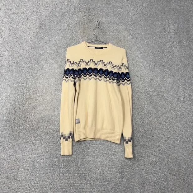 빈폴 빈티지 패턴 울 베이지 니트 95