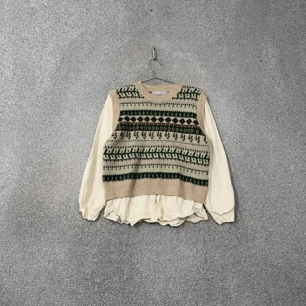 에잇세컨즈 페어아일 레이어드 니트 베스트 F