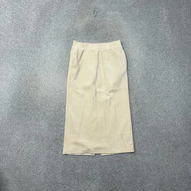 유니클로 크림 골덴 스커트 L