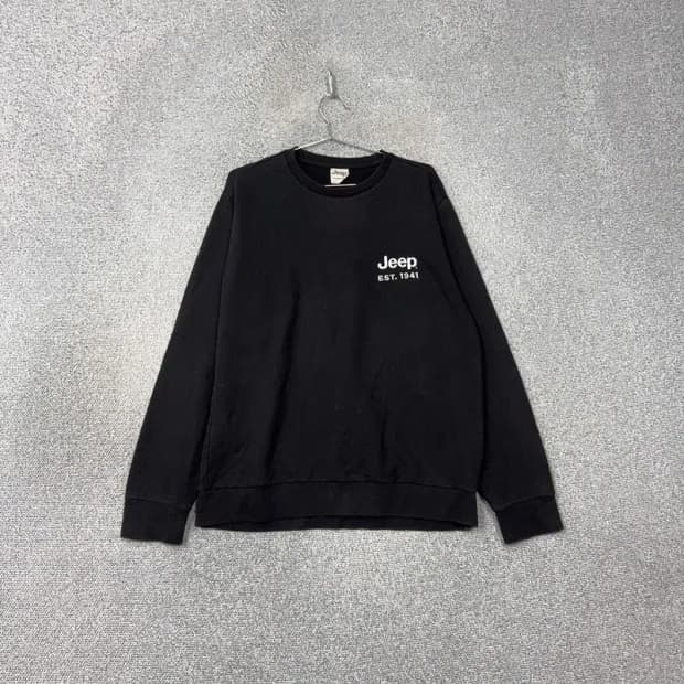 지프 블랙 캐주얼 로고 맨투맨 2XL