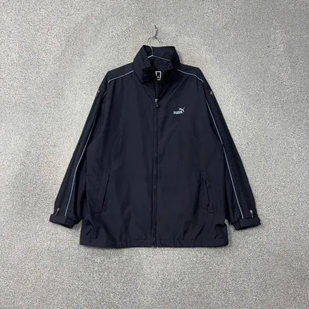 푸마 빈티지 민트 로고 네이비 바람막이 L