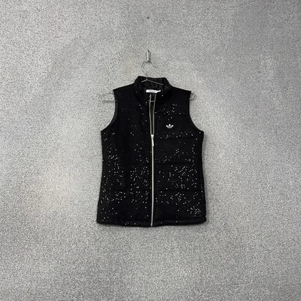아디다스 트윙클 블랙 니트 조끼 자켓 85
