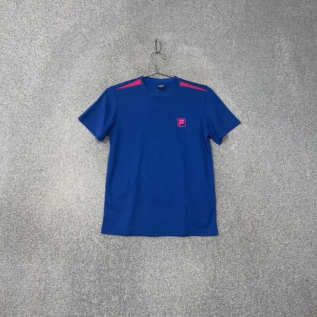 [새상품]휠라 블루 로고 기능성 운동 반팔티 85