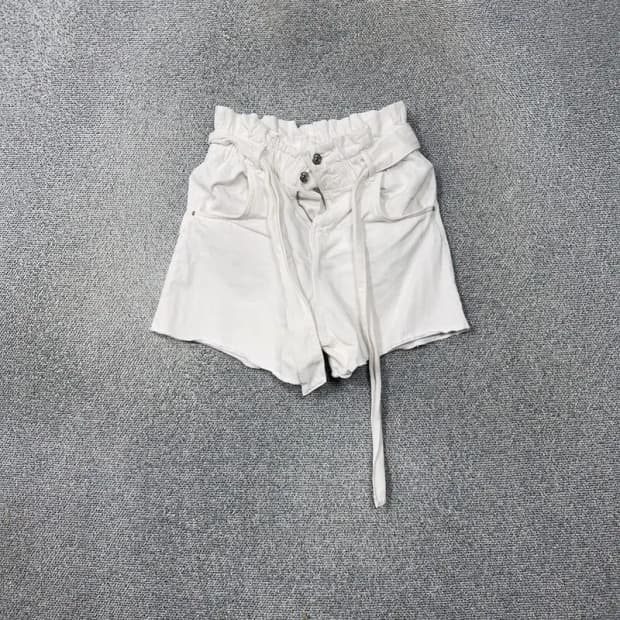 자라 화이트 빈티지 테크웨어 코튼 반바지 28