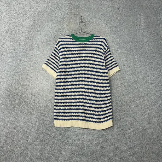 자라 스트라이프 코튼 니트 원피스 S-M